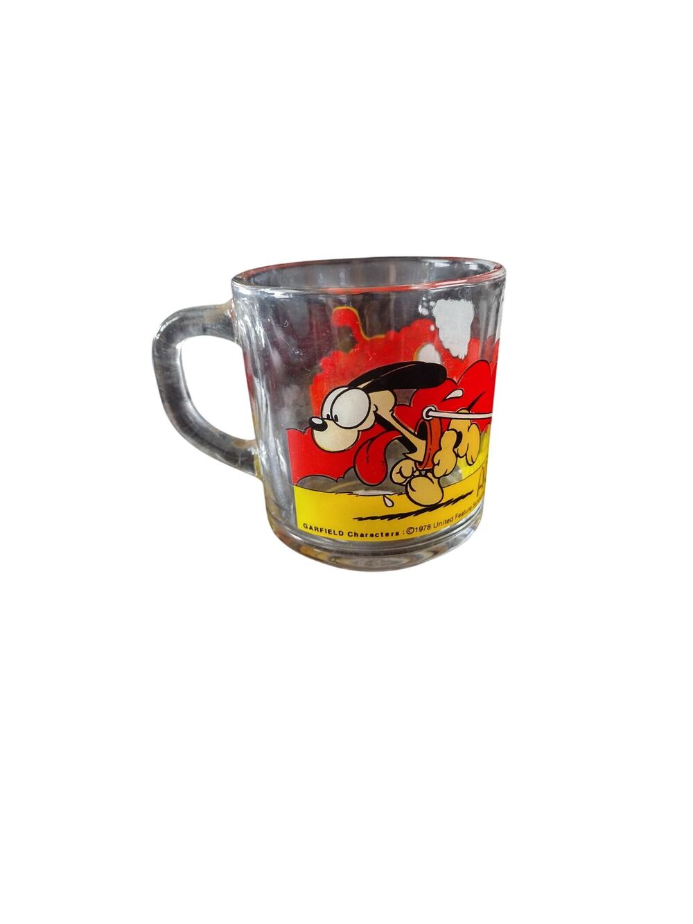 Vintage 1978 Garfield McDonald's Glass Mug Use Your Friends Wisely Jim Davis